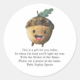 Adesivo Redondo Bolota-branca - Rótulo da vela de oração