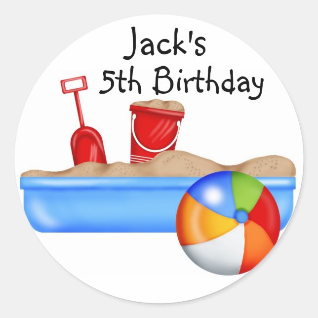 Adesivo Redondo Bolsa de areia de verão (Frente)