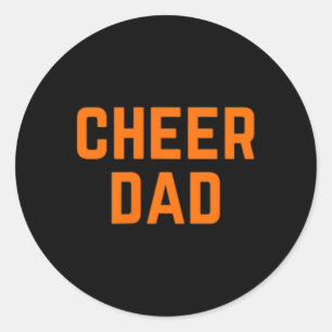Adesivo Redondo Bolsa de Cheerleading Laranja Cheer Dad