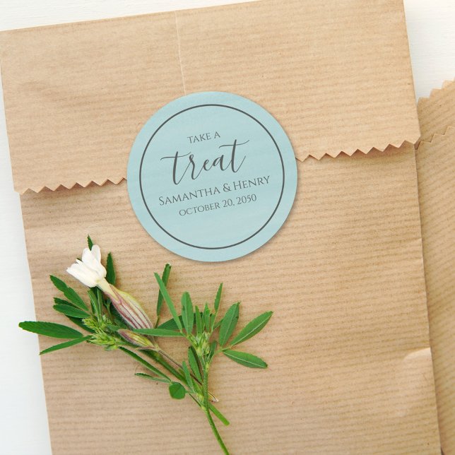 Adesivo Redondo Bolsa Simples Turquesa de Caligrafia Rótulo de Tra (Criador carregado)