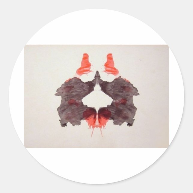 Adesivo Redondo Bolsas de Tinta de Rorschach Placa 2 Dois Humanos (Frente)