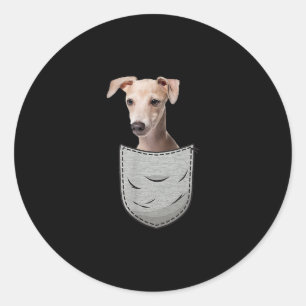 Adesivo Redondo Bolso De Peito De Soro De Gato De Galgo Italiano P