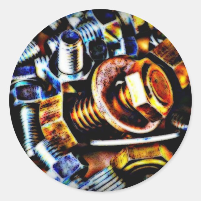 Adesivo Redondo Bolts Pop Art (Frente)