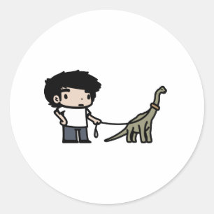 Adesivo Redondo Bom Brachiosaurus