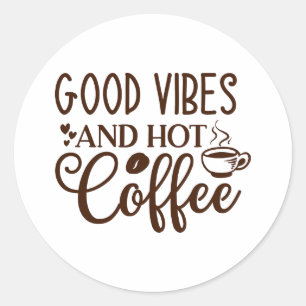 Adesivo Redondo Bom Café Pennant – Amante de Café ao Estilo Vintag