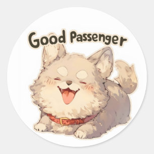 Adesivo Redondo Bom Cão Feliz Passageiro