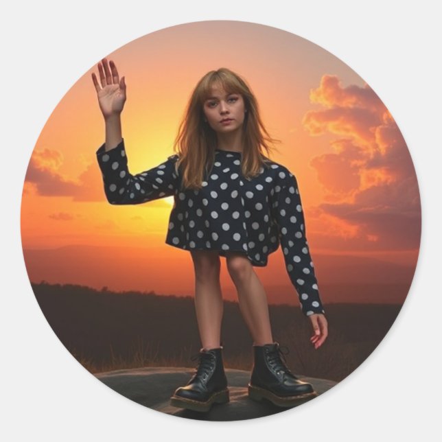 Adesivo Redondo bom dia (Frente)