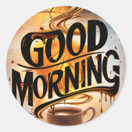 Adesivo Redondo Bom dia Café e Pães #3