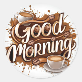 Adesivo Redondo Bom dia Café e Pães #7