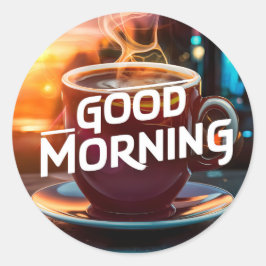 Adesivo Redondo Bom dia Café e Pães #8