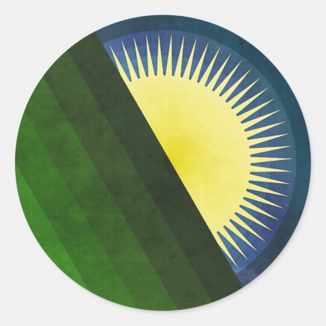 Adesivo Redondo Bom dia, sol (Frente)