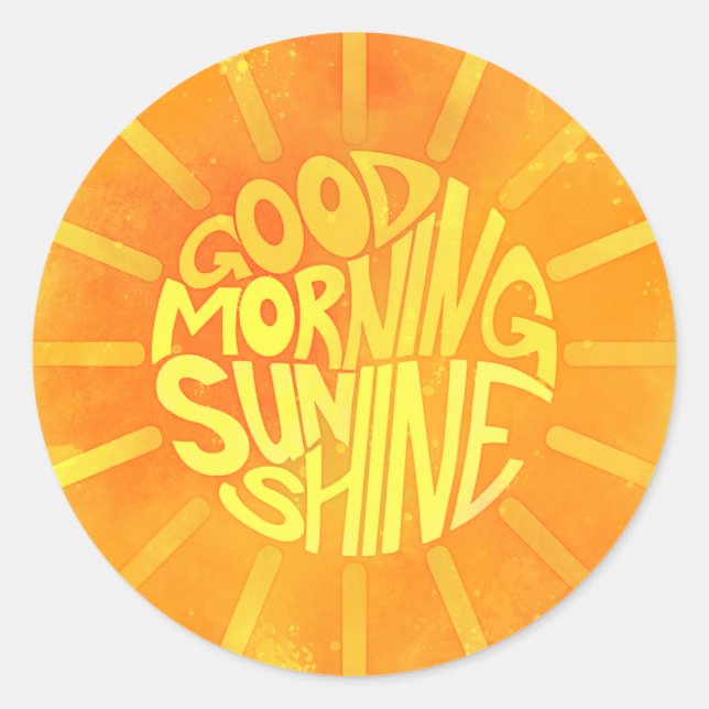 Adesivo Redondo Bom Dia, Sunshine! (Frente)