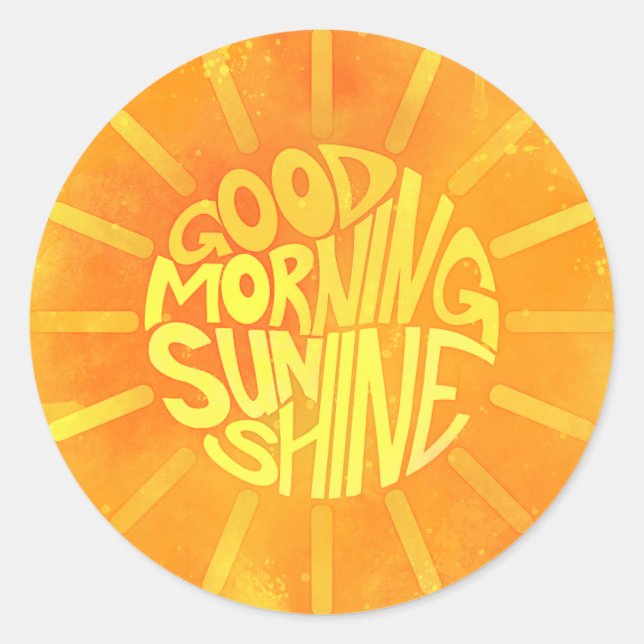 Adesivo Redondo Bom Dia, Sunshine! (Frente)