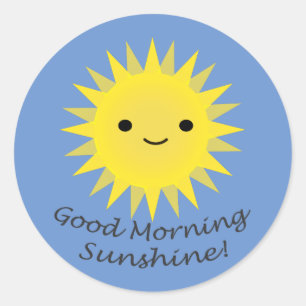 Adesivo Redondo Bom dia Sunshine Cute Kawaii Sun