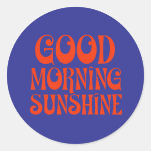 Adesivo Redondo Bom dia Sunshine Retro Decor Impressão