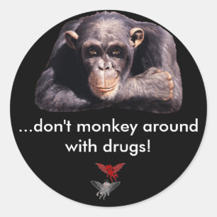 Adesivo Redondo Bom /Evil,… não monkey ao redor com…