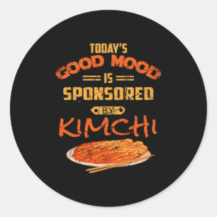 Adesivo Redondo Bom Humor Patrocinado Por Kimchi Engraçado Comida