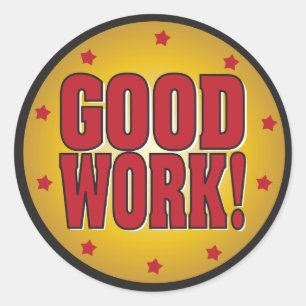 Adesivo Redondo BOM reconhecimento e apreciação do trabalho