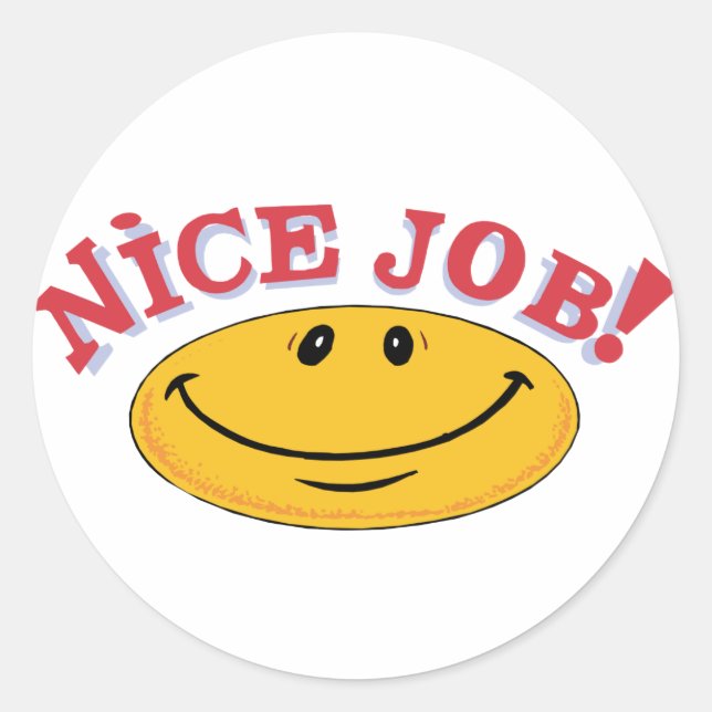 Adesivo Redondo Bom Trabalho! (Frente)