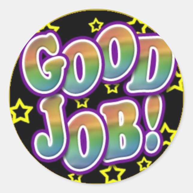 Adesivo Redondo Bom trabalho (Frente)