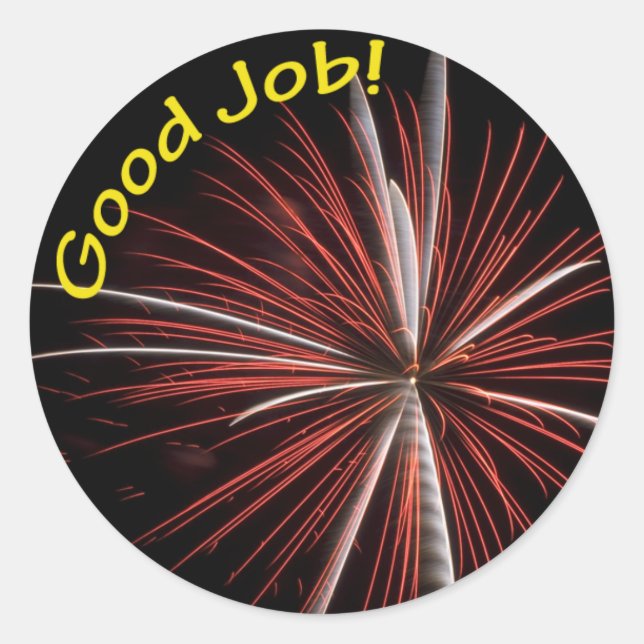 Adesivo Redondo Bom Trabalho! (Frente)