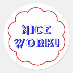 Adesivo Redondo Bom trabalho!
