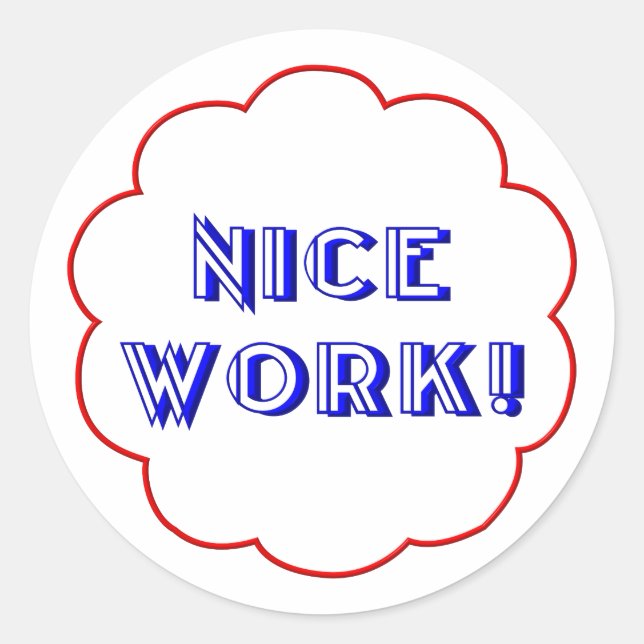 Adesivo Redondo Bom trabalho! (Frente)