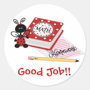 Adesivo Redondo Bom trabalho, Ladybug Sticker