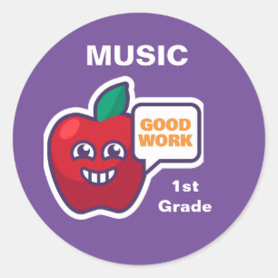 Adesivo Redondo Bom Trabalho! Personalização do Prêmio de música e