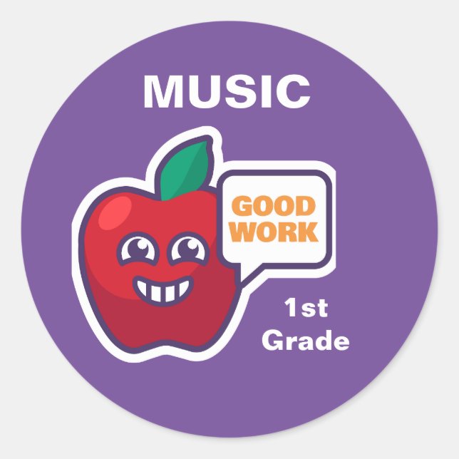 Adesivo Redondo Bom Trabalho! Personalização do Prêmio de música e (Frente)