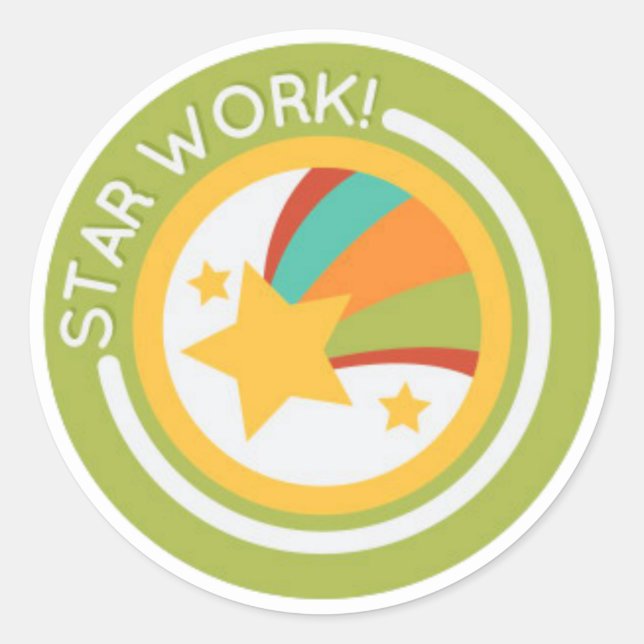 Adesivo Redondo Bom Trabalho Professor Aluno (Frente)