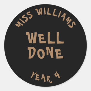 Adesivo Redondo Bom trabalho Professor Encorajando o Star Sticker