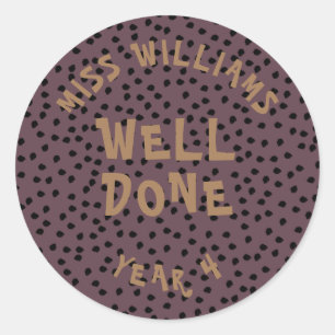 Adesivo Redondo Bom trabalho Professor Encorajando o Star Sticker