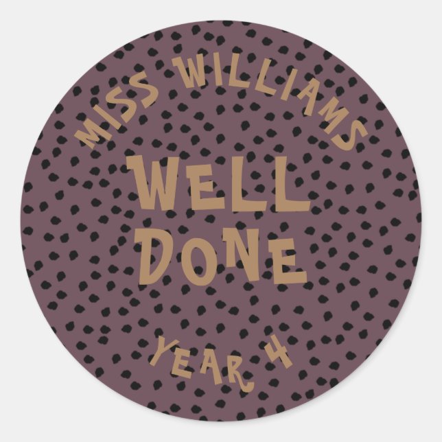 Adesivo Redondo Bom trabalho Professor Encorajando o Star Sticker (Frente)