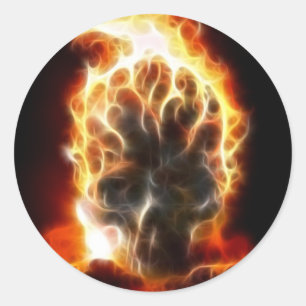 Adesivo Redondo Bomba Atômica Caveira