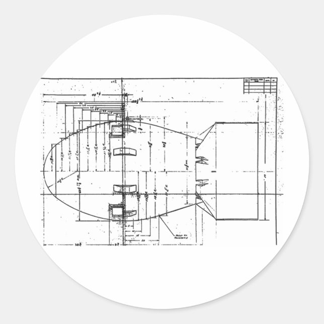 Adesivo Redondo Bomba atômica do Homem Gordo (Frente)