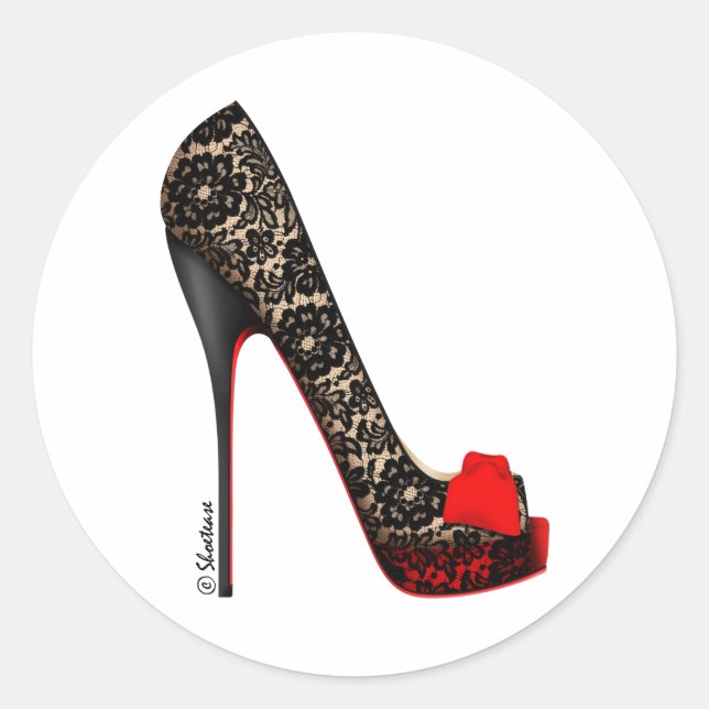 Adesivo Redondo Bomba da plataforma Peep Toe (Frente)
