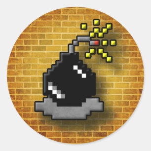 Adesivo Redondo Bomba de 8 bits