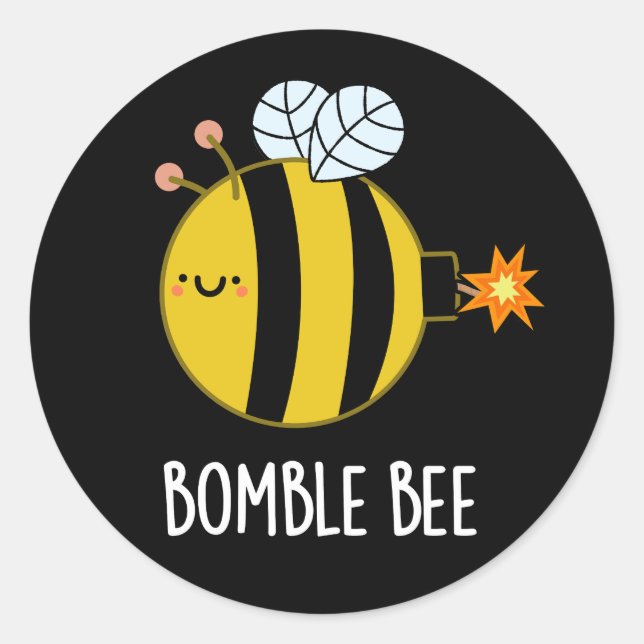 Adesivo Redondo Bomba de Bumblebee Engraçado Bomba de Abelhas Bomb (Frente)