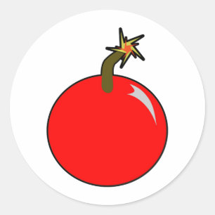 Adesivo Redondo Bomba de canhão redonda bombeada a quente - pirata