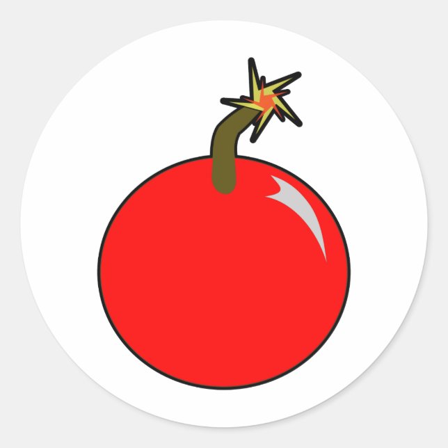 Adesivo Redondo Bomba de canhão redonda bombeada a quente - pirata (Frente)