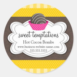 Adesivo Redondo Bomba de chocolate quente com cacau