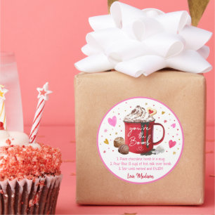 Adesivo Redondo Bomba de chocolate quente de namorados Corações 