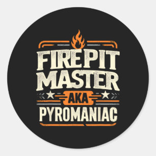 Adesivo Redondo Bomba de Fogo Mestre Piromancy Pyrotechnical Fire