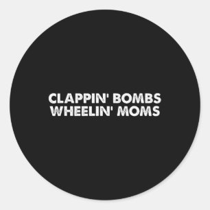 Adesivo Redondo Bomba divertida de palmas de hóquei em Mães de rod