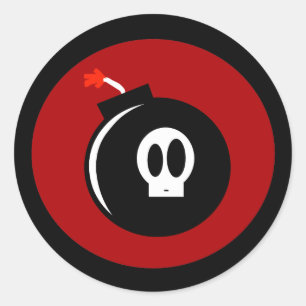 Adesivo Redondo Bomba do crânio