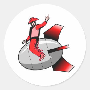 Adesivo Redondo Bomba nuclear de montada