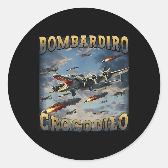 Adesivo Redondo Bombardino Crocodilo (Frente)
