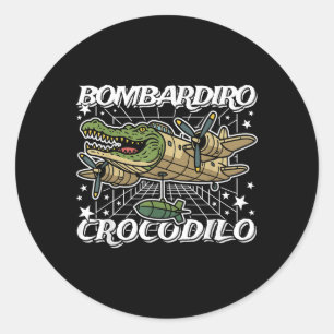 Adesivo Redondo Bombardiro-crocodilo italiano-cérebro Sem Quedas M