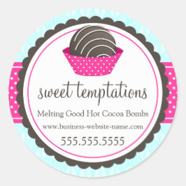 Adesivo Redondo Bombas de chocolate quente